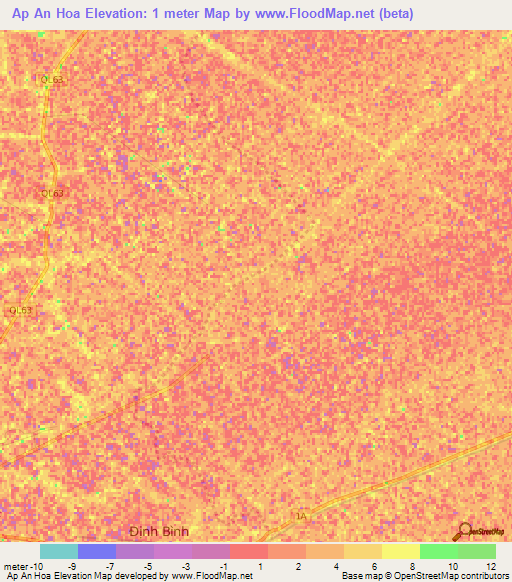 Ap An Hoa,Vietnam Elevation Map