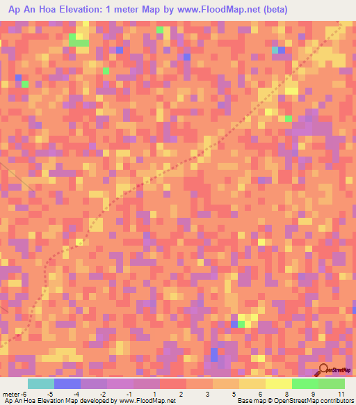 Ap An Hoa,Vietnam Elevation Map