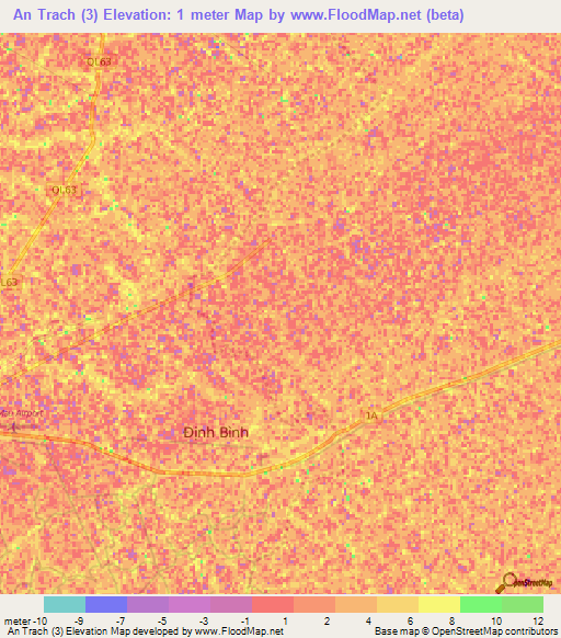 An Trach (3),Vietnam Elevation Map