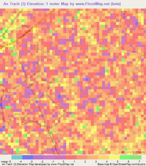 An Trach (3),Vietnam Elevation Map