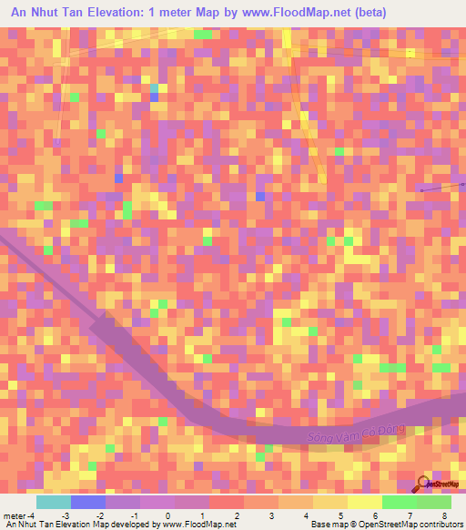 An Nhut Tan,Vietnam Elevation Map