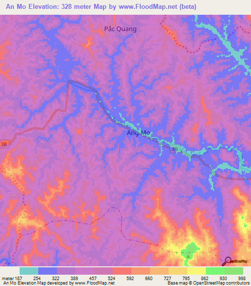 An Mo,Vietnam Elevation Map