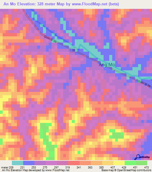 An Mo,Vietnam Elevation Map