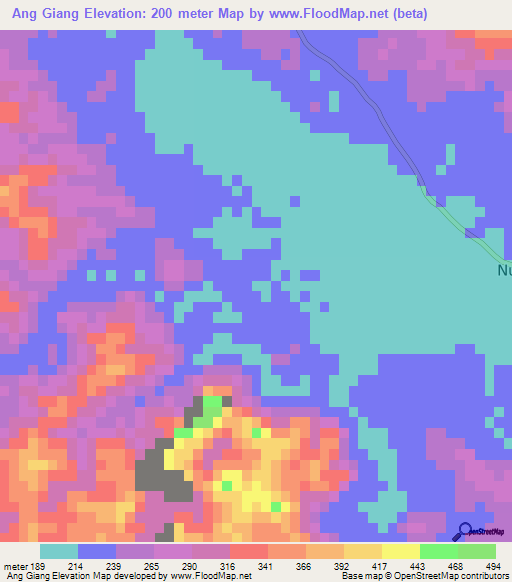 Ang Giang,Vietnam Elevation Map