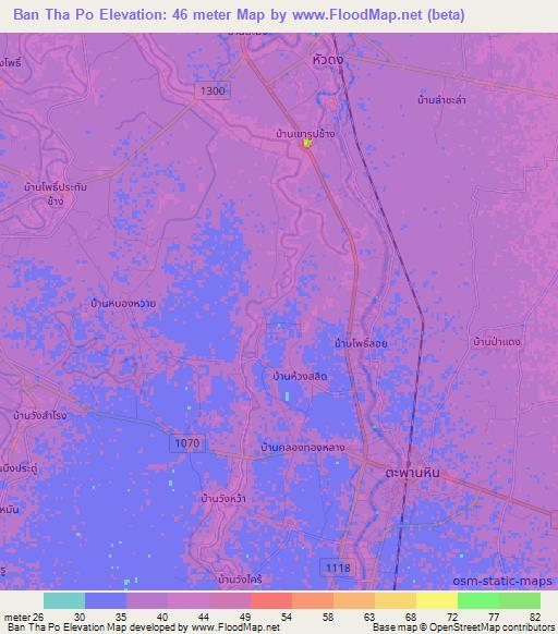 Ban Tha Po,Thailand Elevation Map