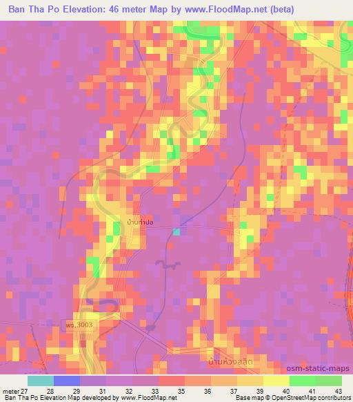 Ban Tha Po,Thailand Elevation Map