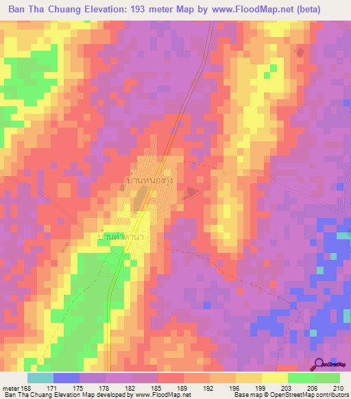 Ban Tha Chuang,Thailand Elevation Map