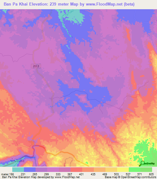 Ban Pa Khai,Thailand Elevation Map