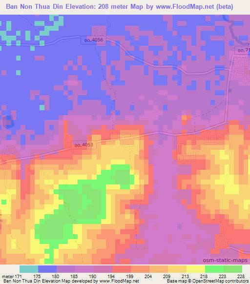 Ban Non Thua Din,Thailand Elevation Map