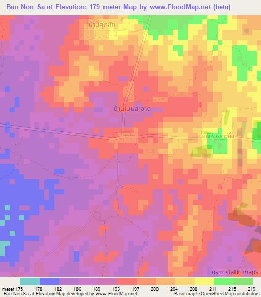 Ban Non Sa-at,Thailand Elevation Map