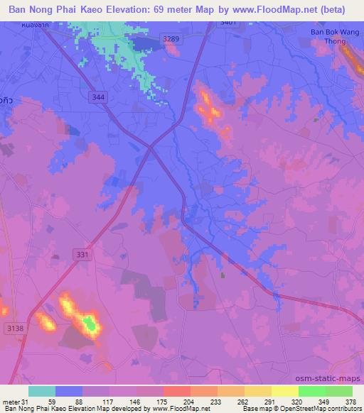 Ban Nong Phai Kaeo,Thailand Elevation Map