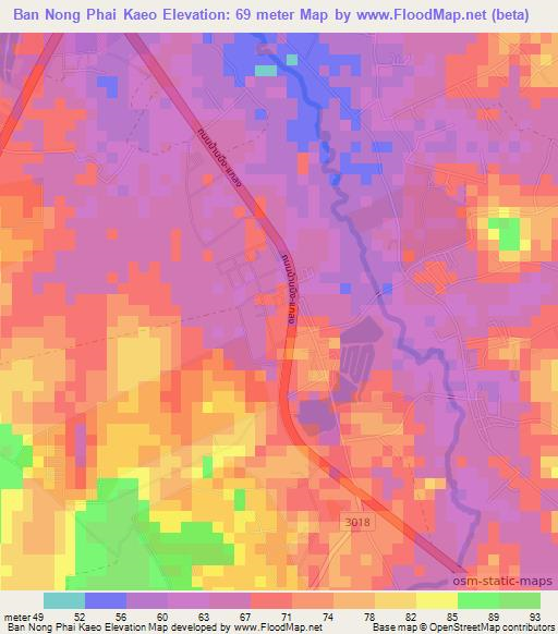 Ban Nong Phai Kaeo,Thailand Elevation Map