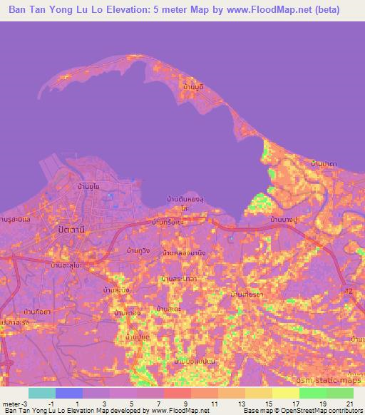 Ban Tan Yong Lu Lo,Thailand Elevation Map