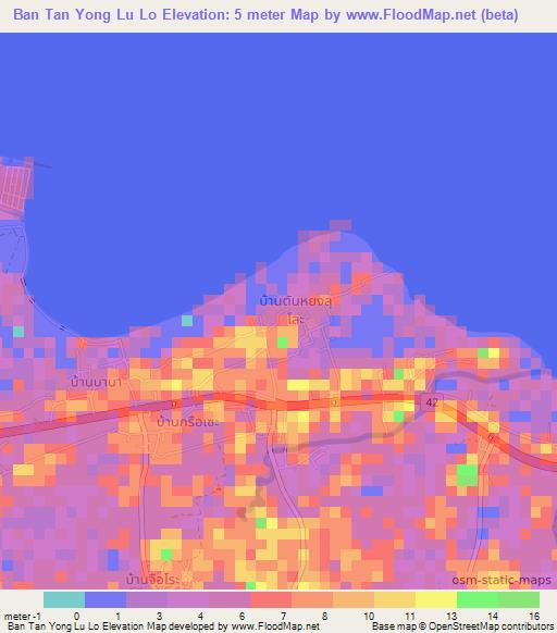 Ban Tan Yong Lu Lo,Thailand Elevation Map