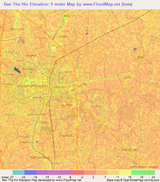 Ban Tha Hin,Thailand Elevation Map