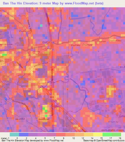 Ban Tha Hin,Thailand Elevation Map