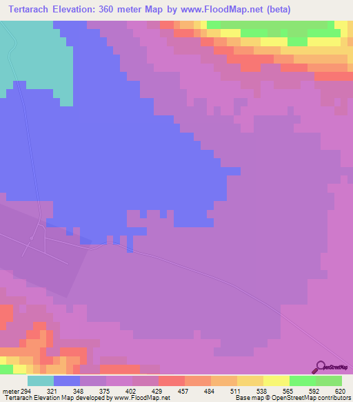 Tertarach,Turkmenistan Elevation Map