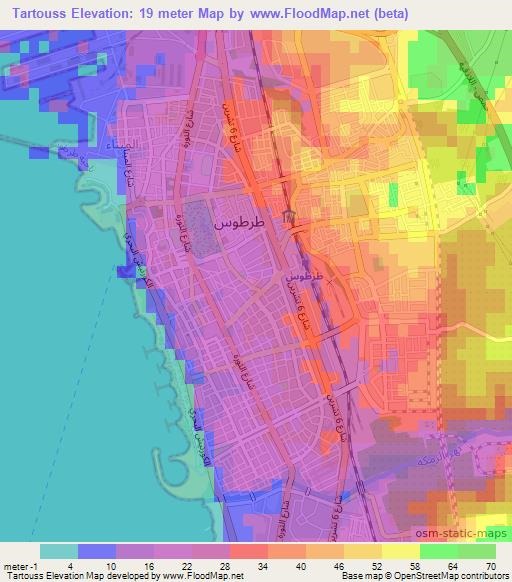 Tartouss,Syria Elevation Map