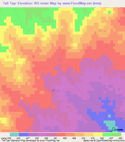 Tall Tayr,Syria Elevation Map