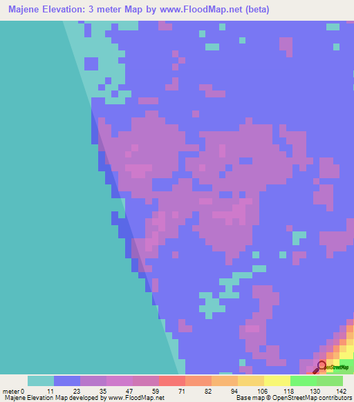 Majene,Indonesia Elevation Map