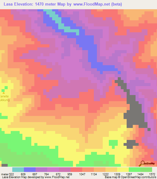 Lasa,Indonesia Elevation Map