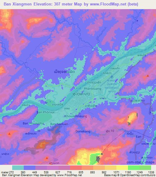 Ban Xiangmen,Laos Elevation Map