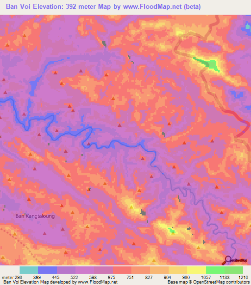 Ban Voi,Laos Elevation Map