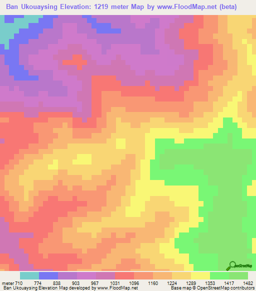 Ban Ukouaysing,Laos Elevation Map