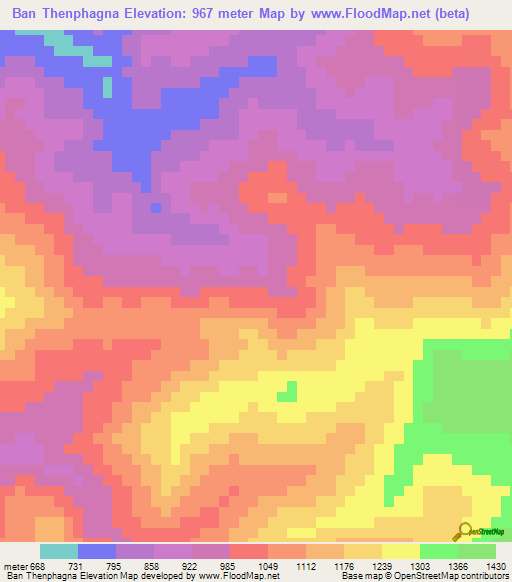 Ban Thenphagna,Laos Elevation Map