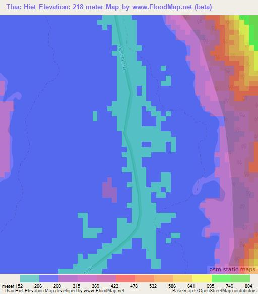 Thac Hiet,Laos Elevation Map