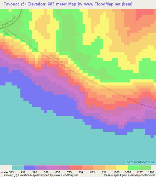 Tavouac (5),Laos Elevation Map