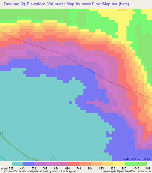 Tavouac (2),Laos Elevation Map