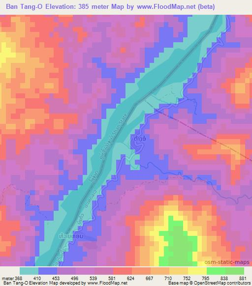 Ban Tang-O,Laos Elevation Map