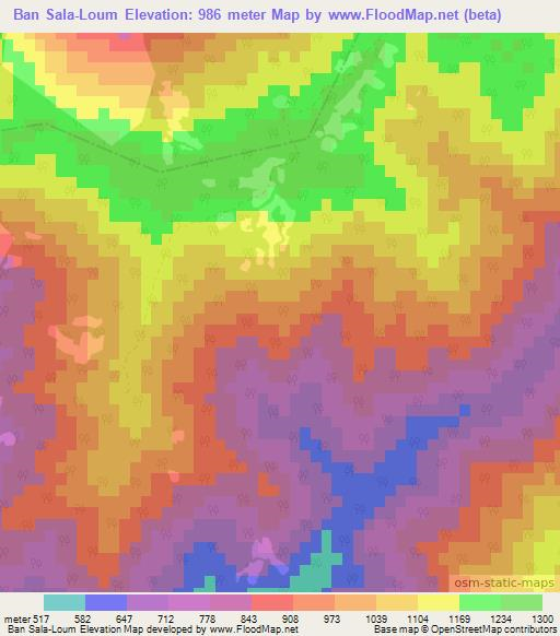 Ban Sala-Loum,Laos Elevation Map