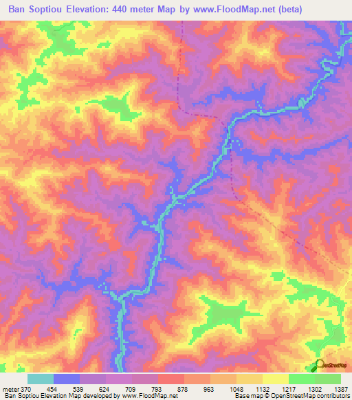 Ban Soptiou,Laos Elevation Map