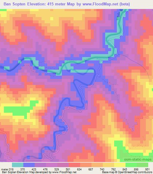 Ban Sopten,Laos Elevation Map