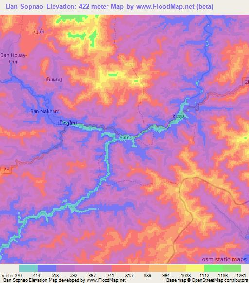 Ban Sopnao,Laos Elevation Map