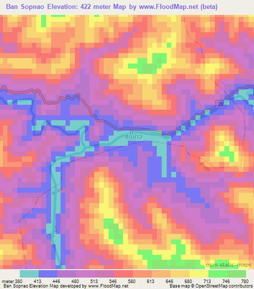 Ban Sopnao,Laos Elevation Map