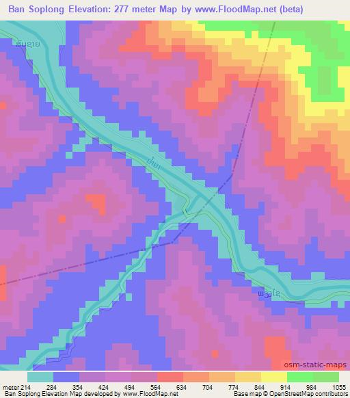 Ban Soplong,Laos Elevation Map