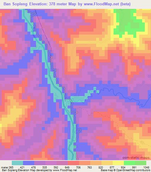 Ban Sopleng,Laos Elevation Map