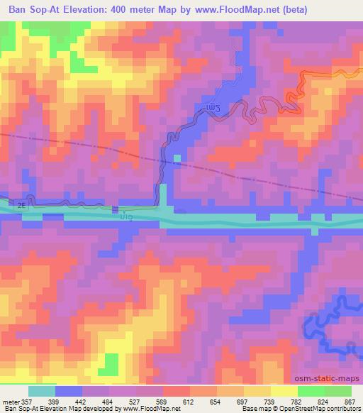 Ban Sop-At,Laos Elevation Map