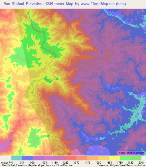 Ban Siphati,Laos Elevation Map