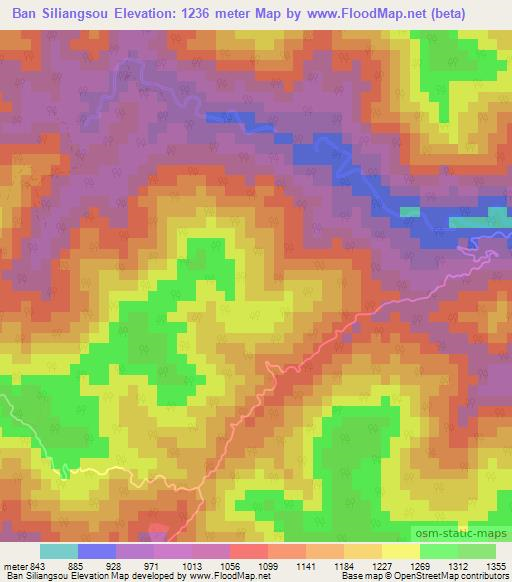 Ban Siliangsou,Laos Elevation Map