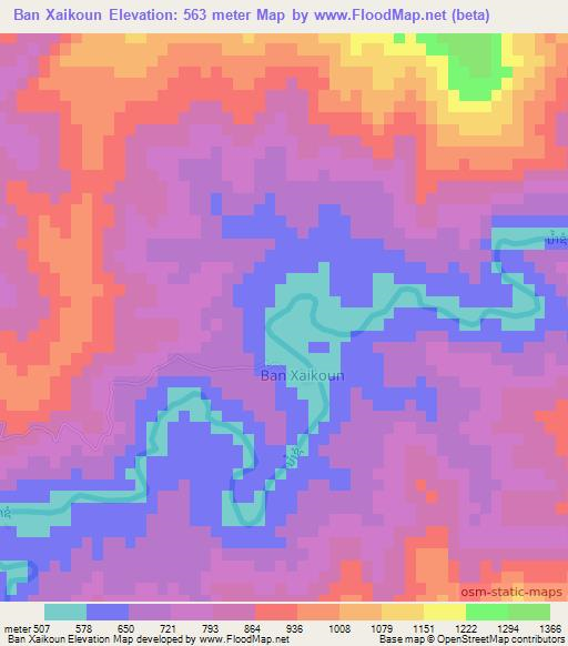 Ban Xaikoun,Laos Elevation Map