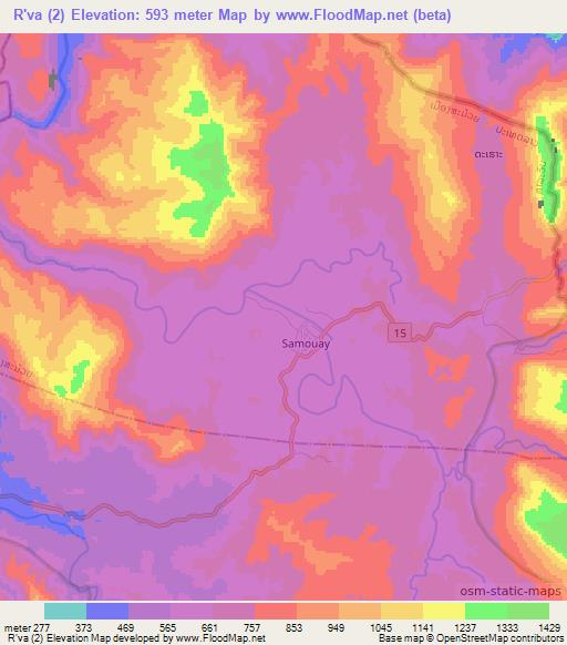 R'va (2),Laos Elevation Map