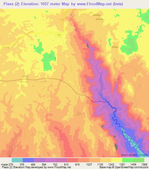 Piass (2),Laos Elevation Map