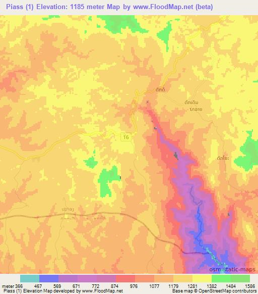 Piass (1),Laos Elevation Map