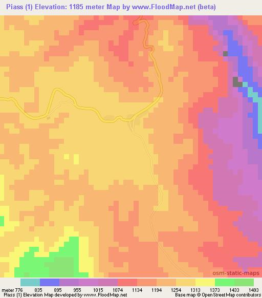 Piass (1),Laos Elevation Map