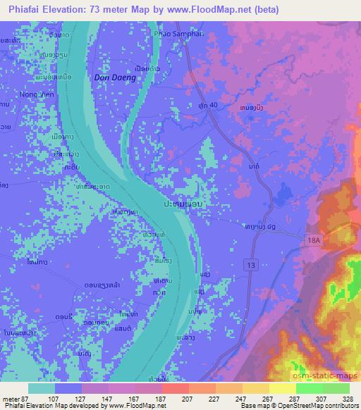 Phiafai,Laos Elevation Map