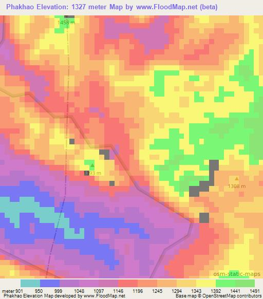 Phakhao,Laos Elevation Map